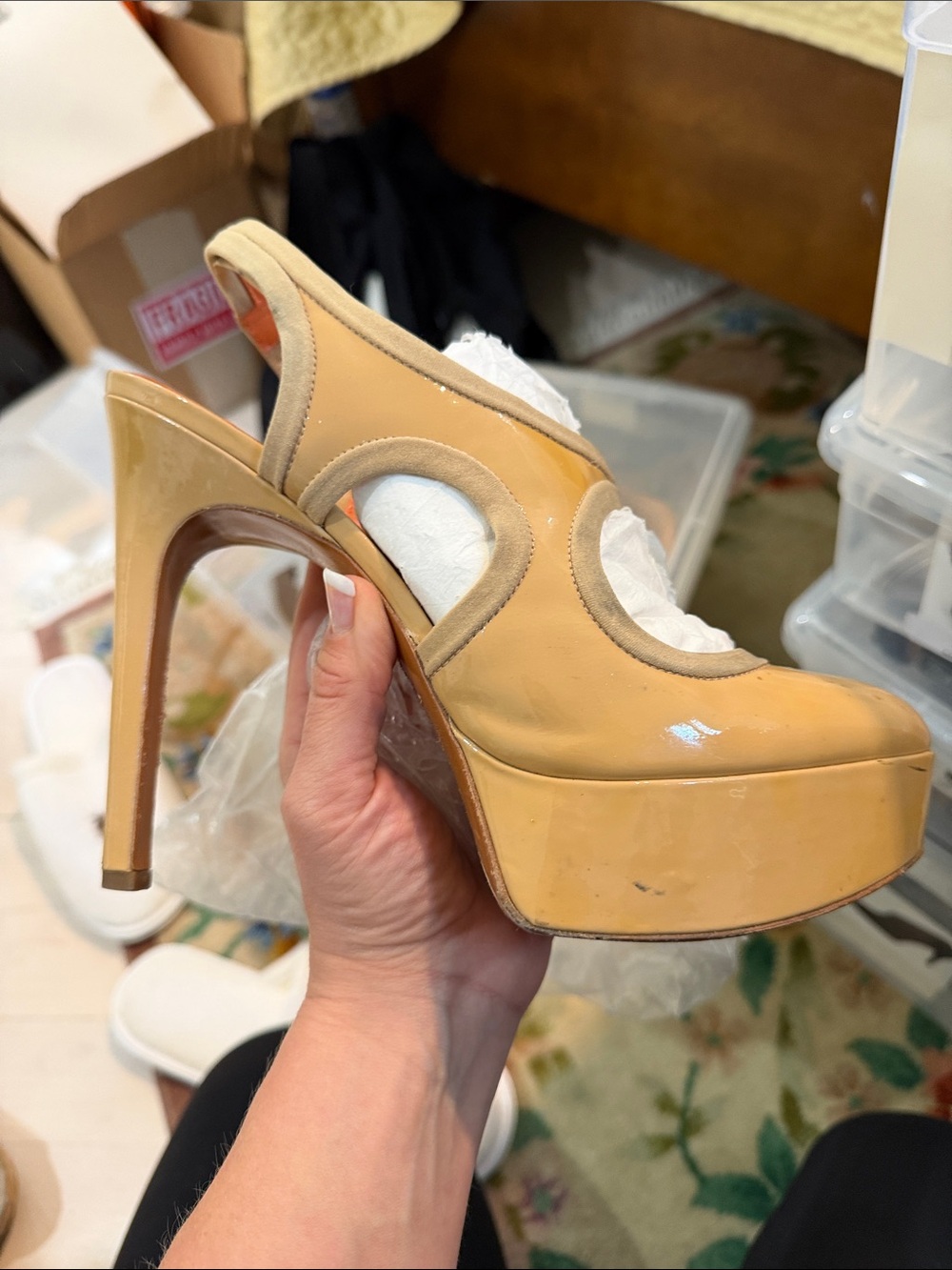 Via Spiga Beige Platform High Heel Sandals - Women's Dress Heels
